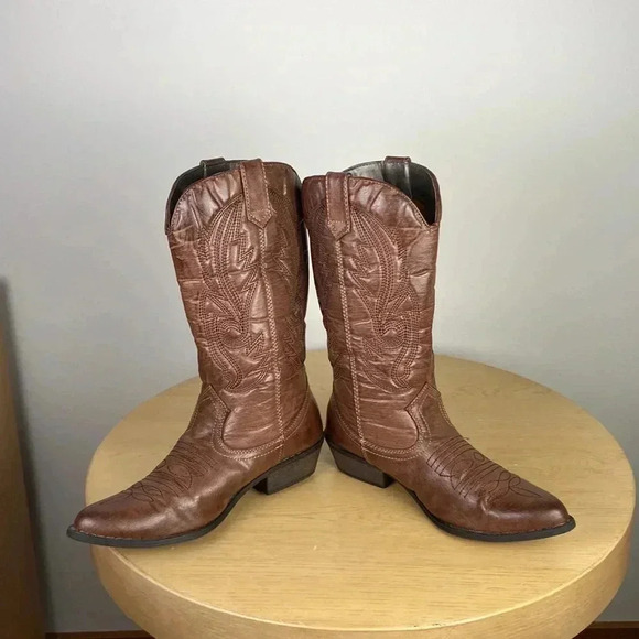 Coconuts by Matisse Women’s 6.5 Western Boots  Brown Black Embroidered Casual - Picture 3 of 8